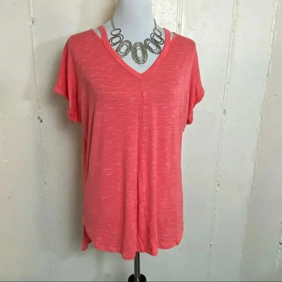 Ana L‎ salmon cut out asymmetrical top - Picture 1 of 5